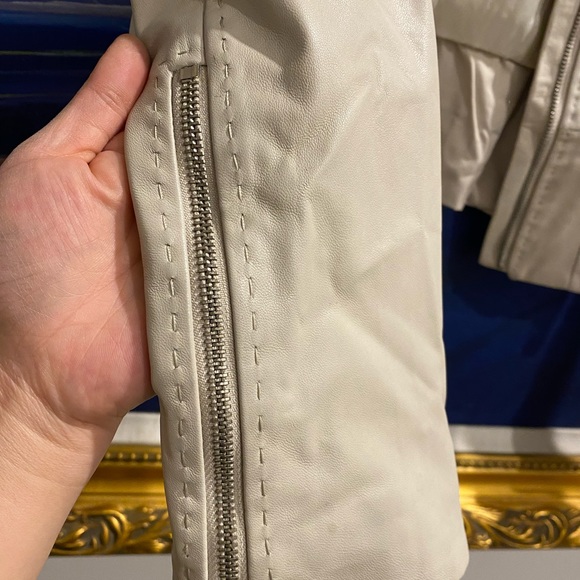 BCBGMAXAZRIA |Ivory Leather Jacket - Picture 5 of 6